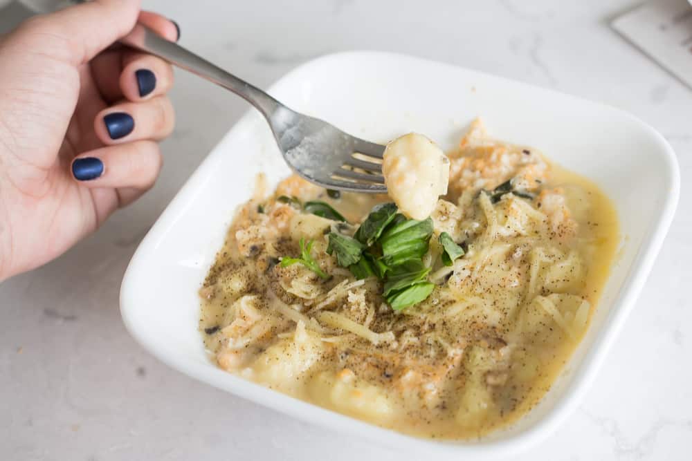 cheesy crab gnocchi