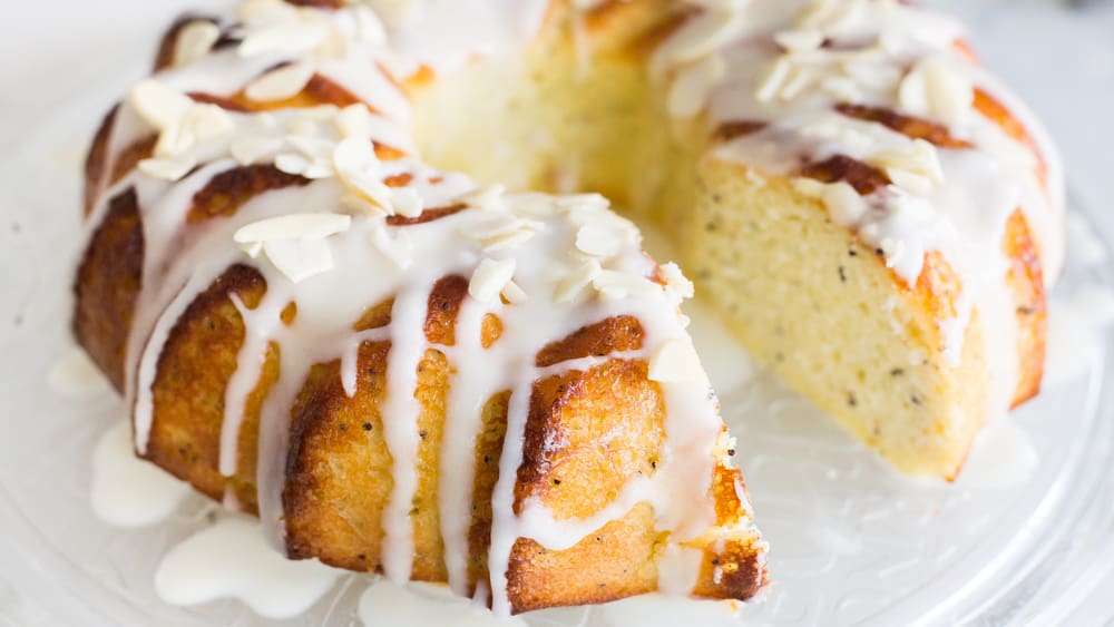 Keto Lemon Poppy Seed Cake with Lemon Glaze The Hungry Elephant