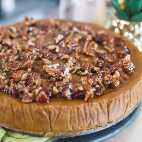 Keto Pumpkin Pie with Candied Pecans