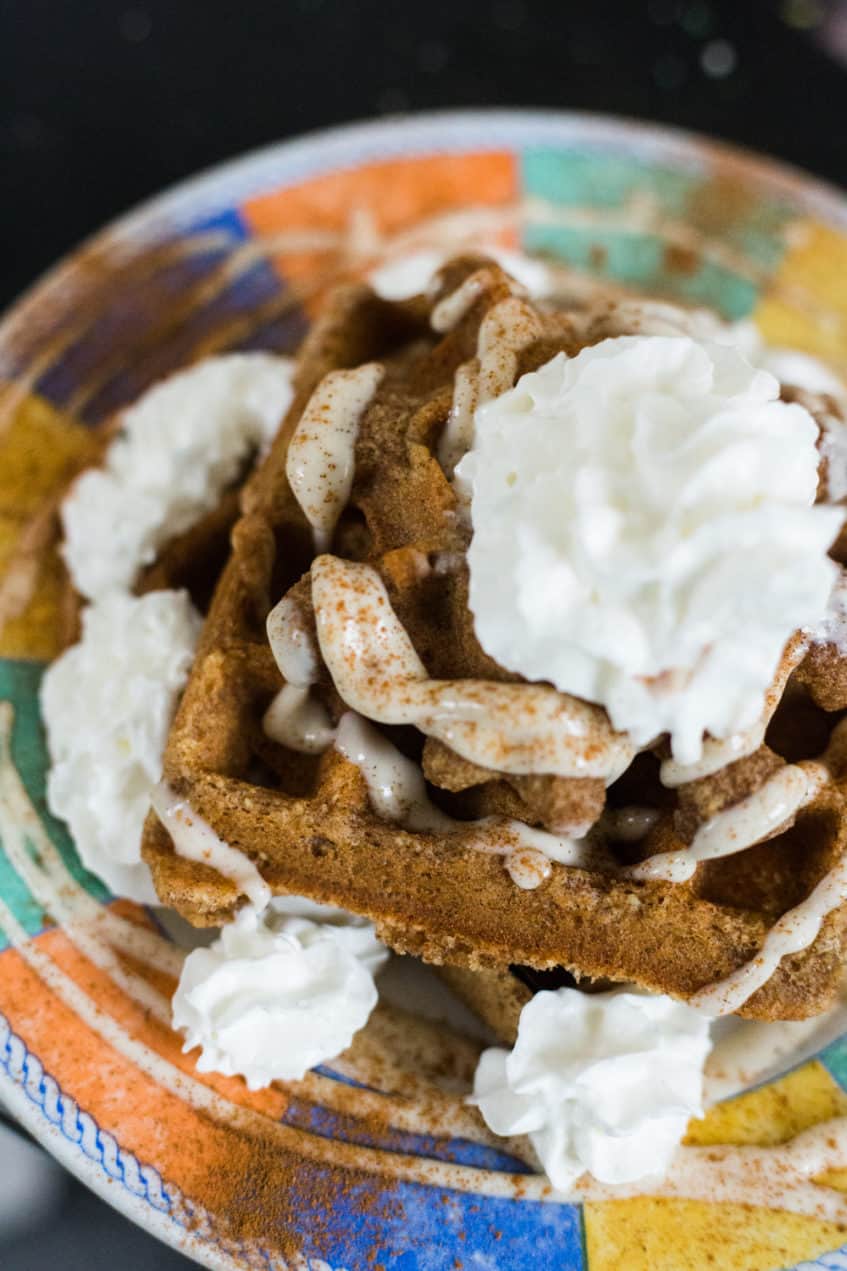 Keto Cinnamon Roll Waffles The Hungry Elephant