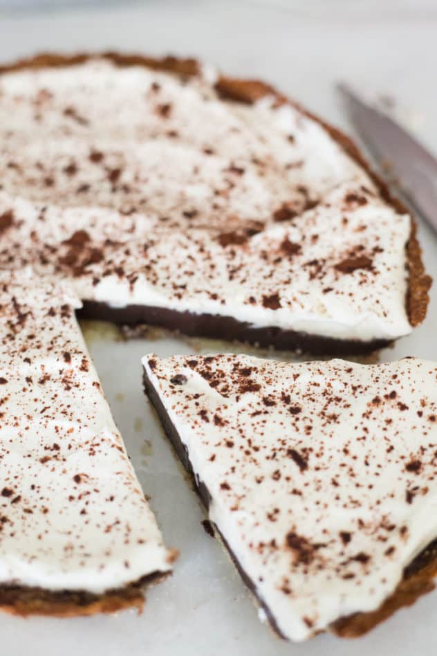 keto chocolate pie, keto chocolate silk pie, keto chocolate pie recipe, low carb chocolate pie, low carb chocolate silk pie, low carb chocolate pie recipe, keto coconut flour pie crust, sugar free chocolate pie, gluten free chocolate pie, 