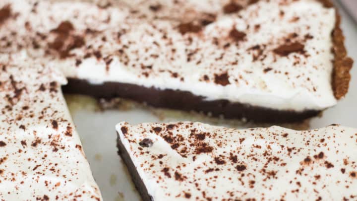 keto chocolate pie, keto chocolate silk pie, keto chocolate pie recipe, low carb chocolate pie, low carb chocolate silk pie, low carb chocolate pie recipe, keto coconut flour pie crust, sugar free chocolate pie, gluten free chocolate pie,