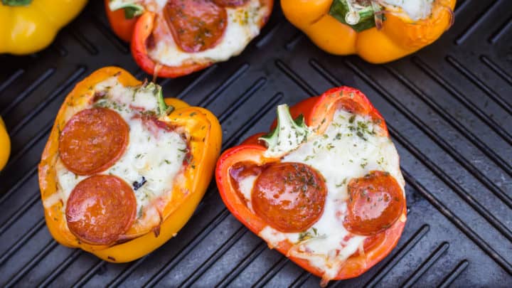 BBQ Keto Pizza Stuffed Peppers